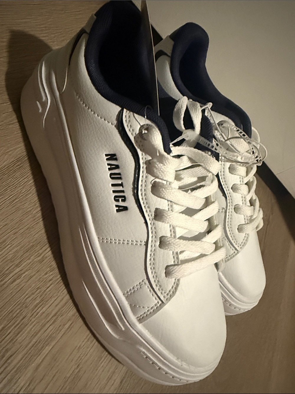 Nautica White Sneakers with Navy Accents